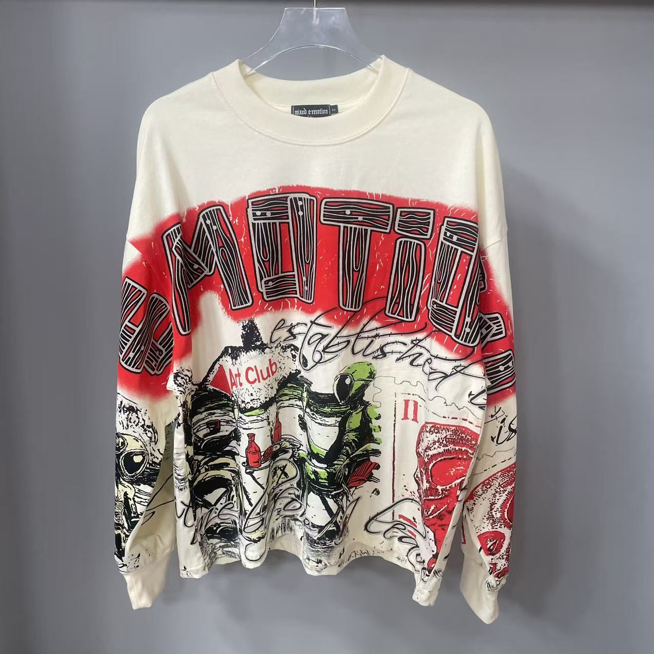 Vintage Fashion Streetwear - High Quality Designer MIXED-EMOTION Long sleeved