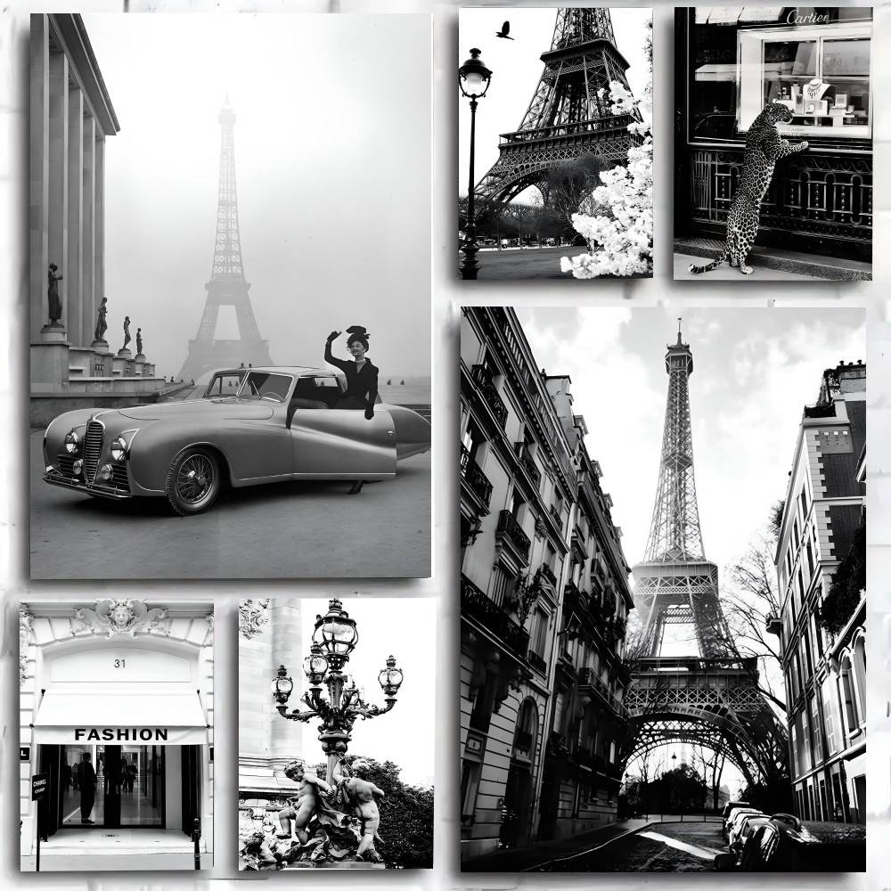 Vintage Fashion Illustrations - Fashionable Black and White in Paris