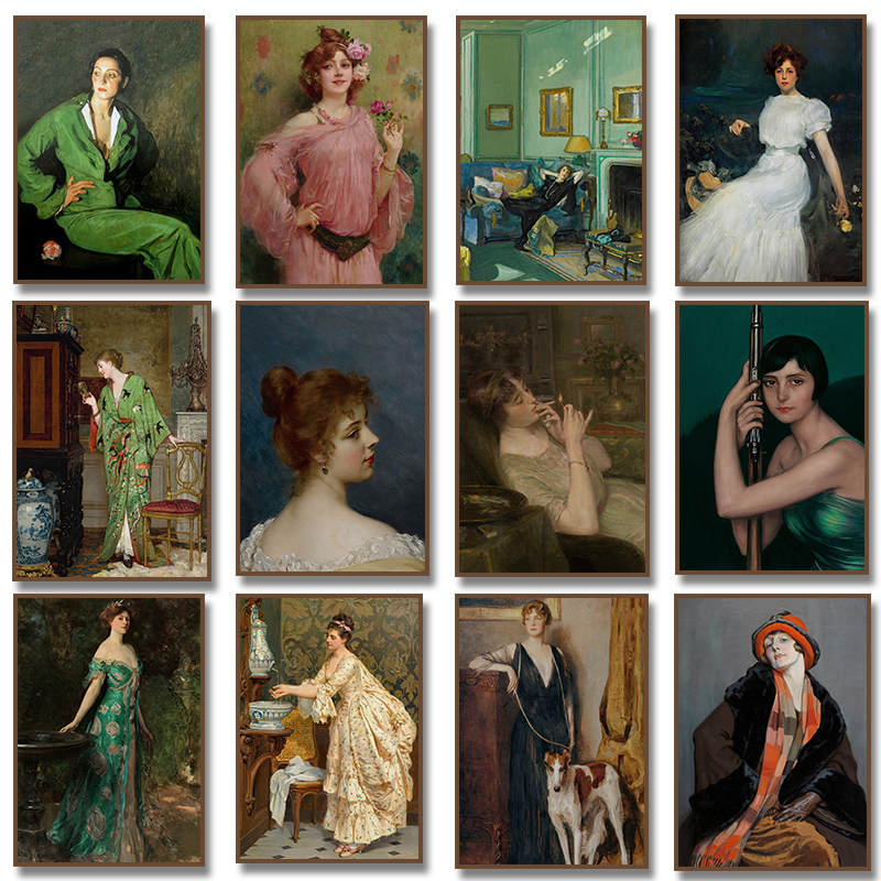 Vintage Fashion Illustrations - Renaissance Women Portrait Poster Vintage Victorian