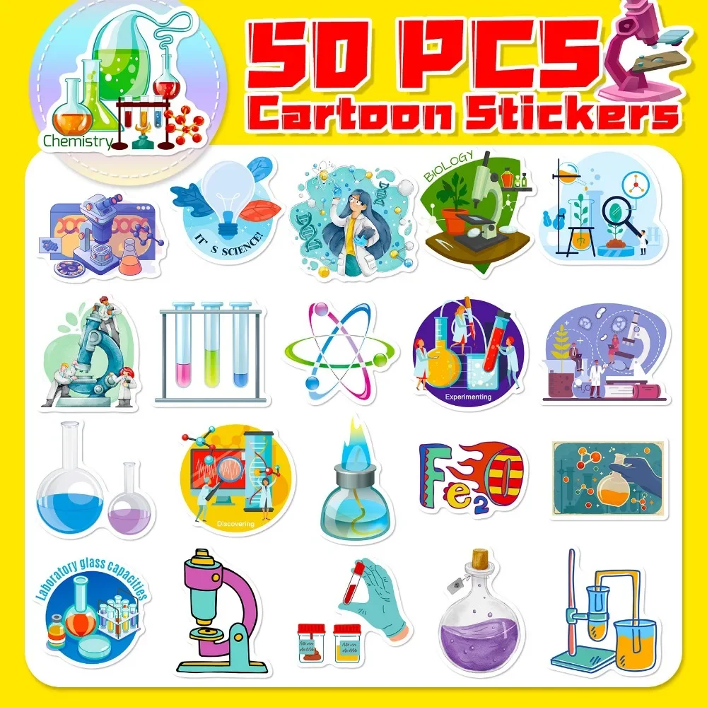 50PCS Cartoon Science Lab Stic - Vintage Fashion Illustrations review and price