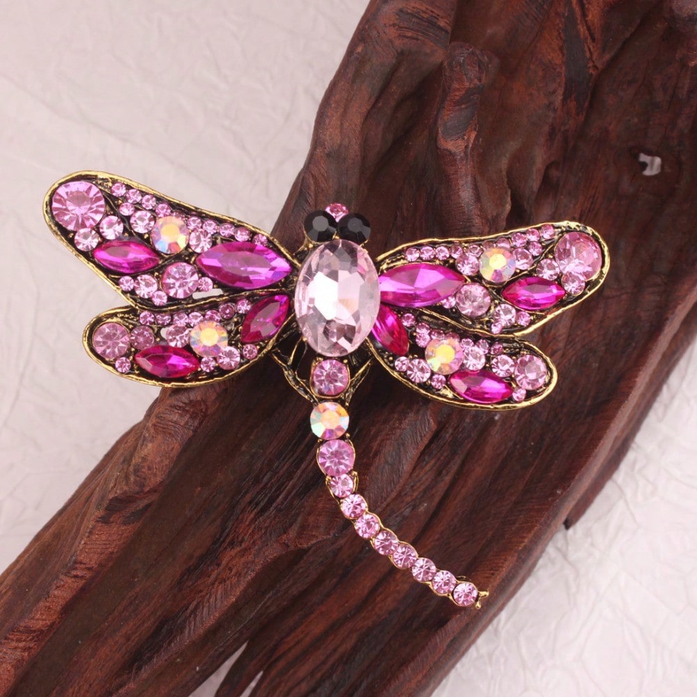 Vintage Gold-Tone Pink Rhinest - Vintage Fashion Retro Outfit review and price