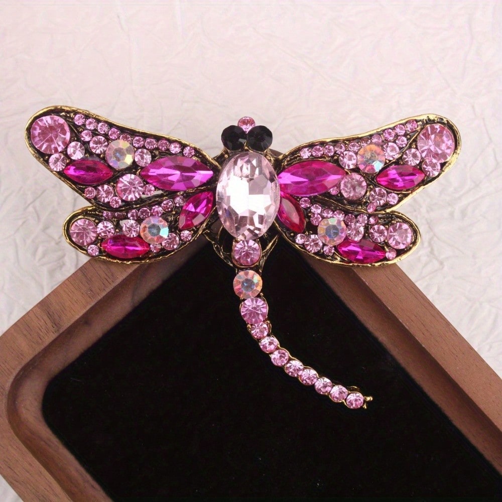 Vintage Gold-Tone Pink Rhinest - Vintage Fashion Retro Outfit review and price