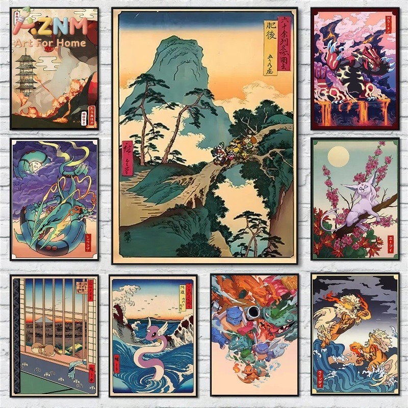 AZNM Ukiyo-e Style Pokemon Gro - Vintage Fashion Japan review and price