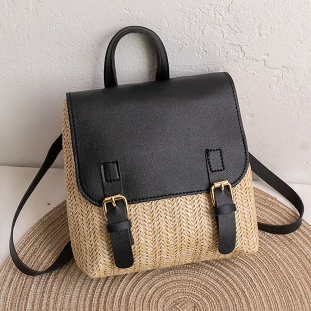 Versatile Bag PU Leather Straw - Vintage Fashion Looks review and price