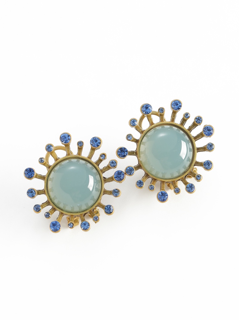Vintage Green Agate Earrings A - Vintage Fashion Jewelry Brands review and price