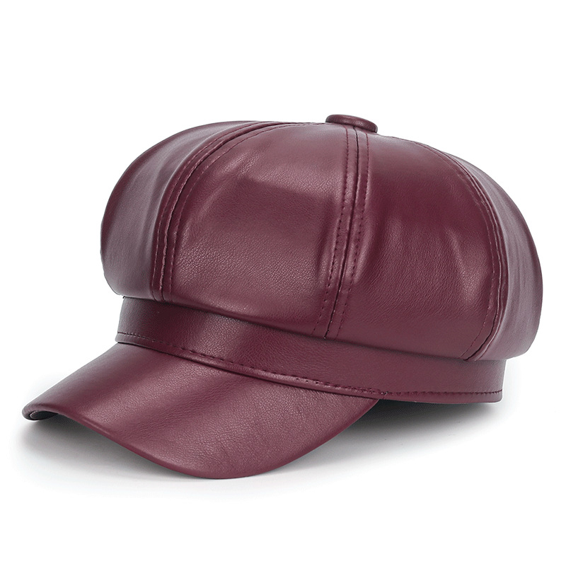 Winter Black PU Leather Hat fo - Vintage Fashion Hats review and price