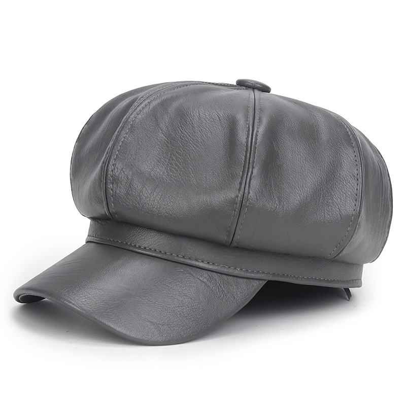 Winter Black PU Leather Hat fo - Vintage Fashion Hats review and price