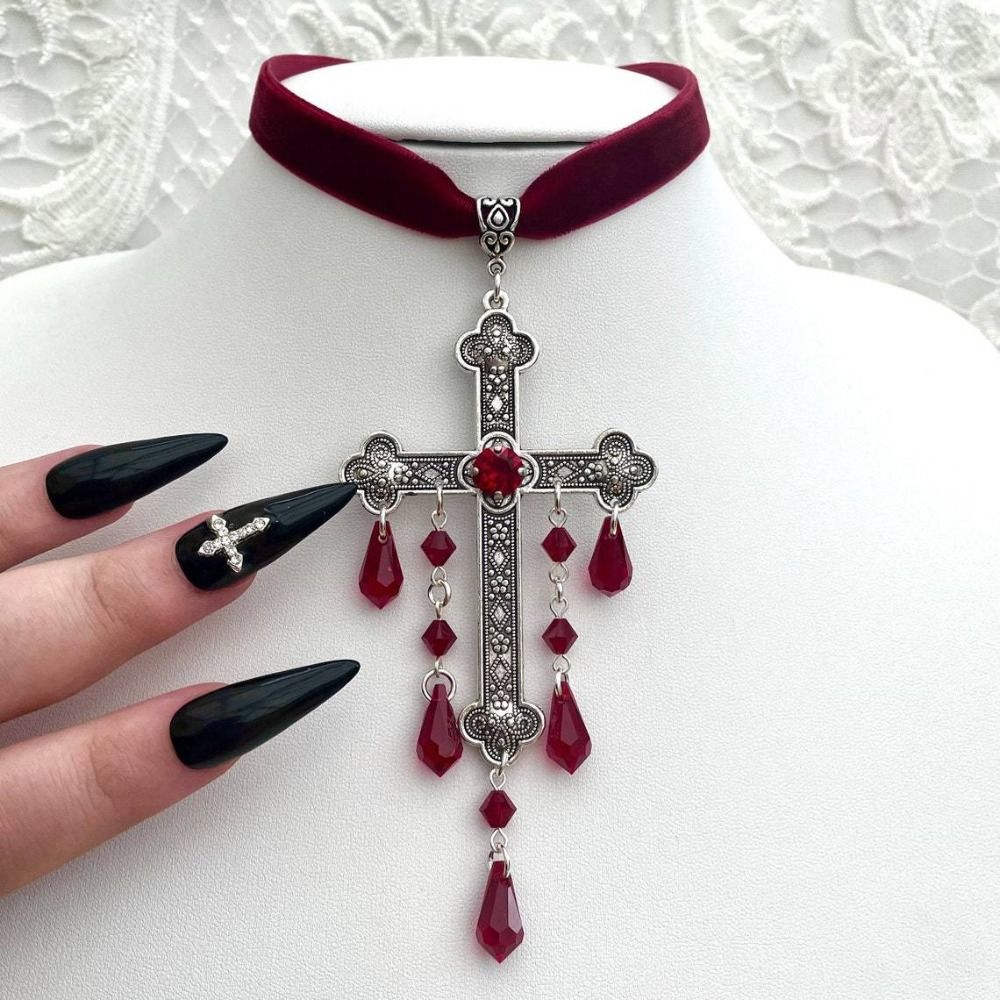 Retro Style Large Cross Pendan - Vintage Fashion Retro Outfit review and price