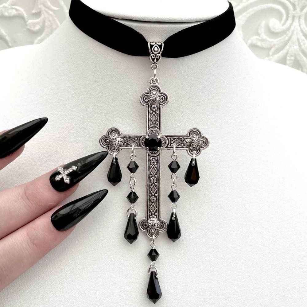 Retro Style Large Cross Pendan - Vintage Fashion Retro Outfit review and price