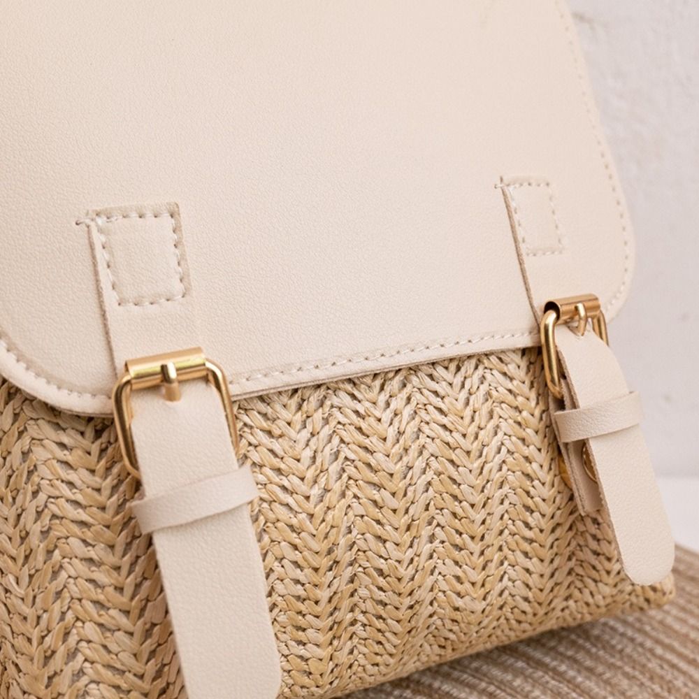 Fashion PU Leather Straw Backp - Vintage Fashion Looks review and price