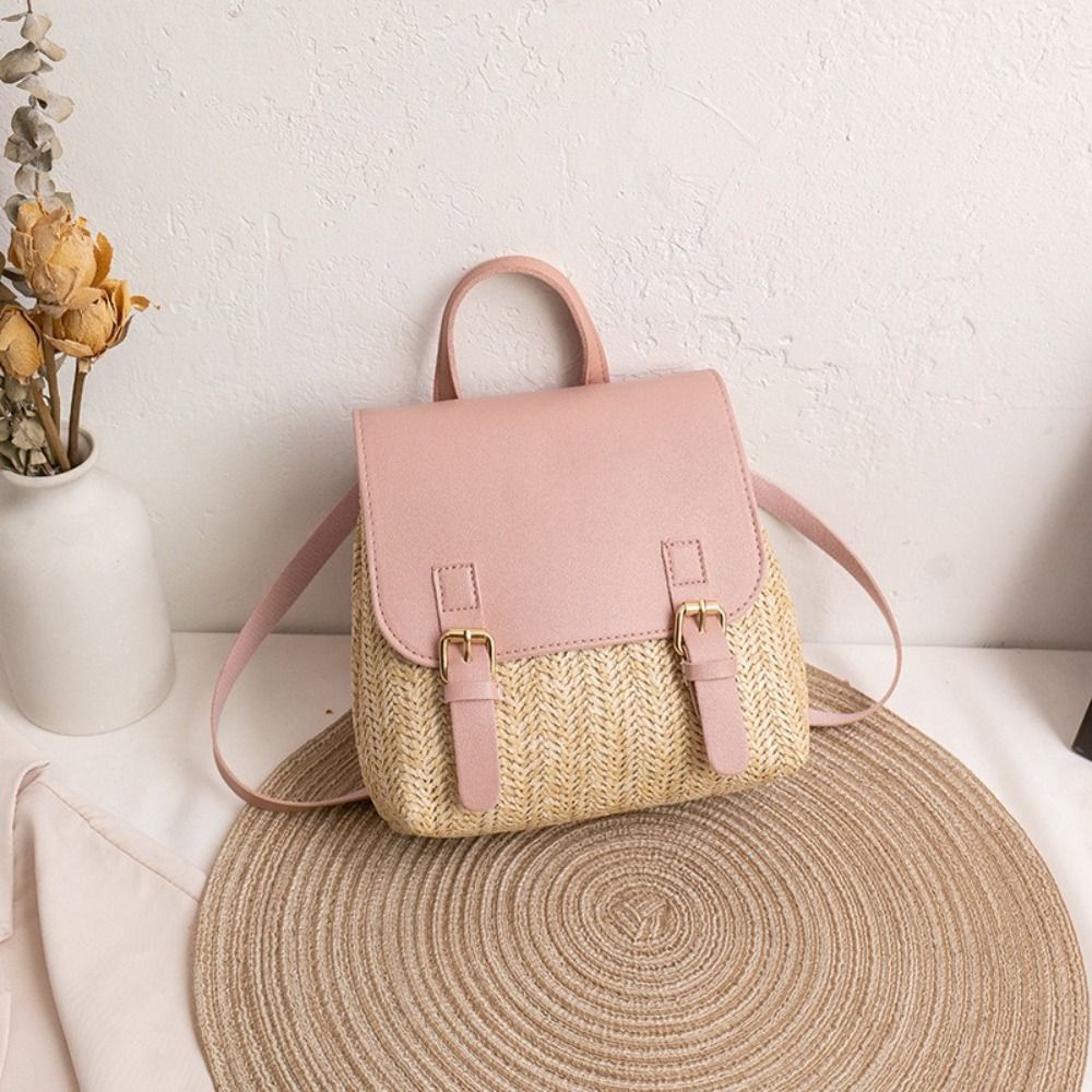 Fashion PU Leather Straw Backp - Vintage Fashion Looks review and price